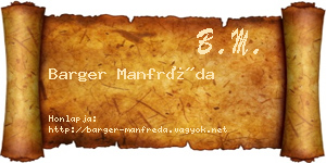 Barger Manfréda névjegykártya